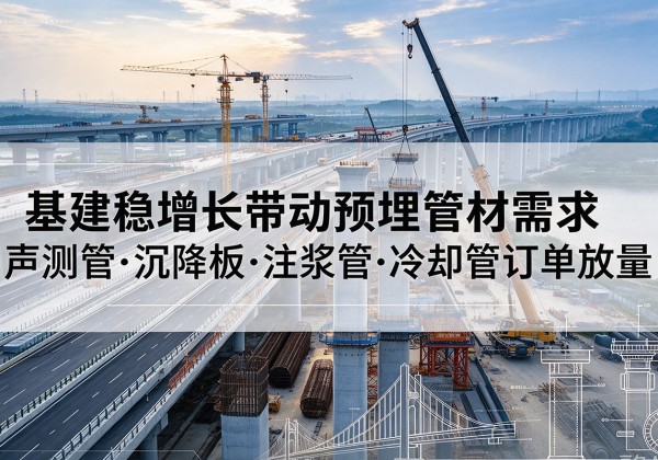 梅里斯基建稳增长带动预埋监测管材需求，声测管、沉降板、注浆管订单持续放量